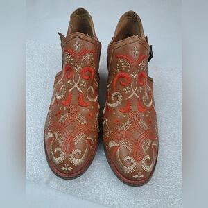 Kelsi Dagger Brooklyn Women's Kline Ankle Embroidered Boots Size 8